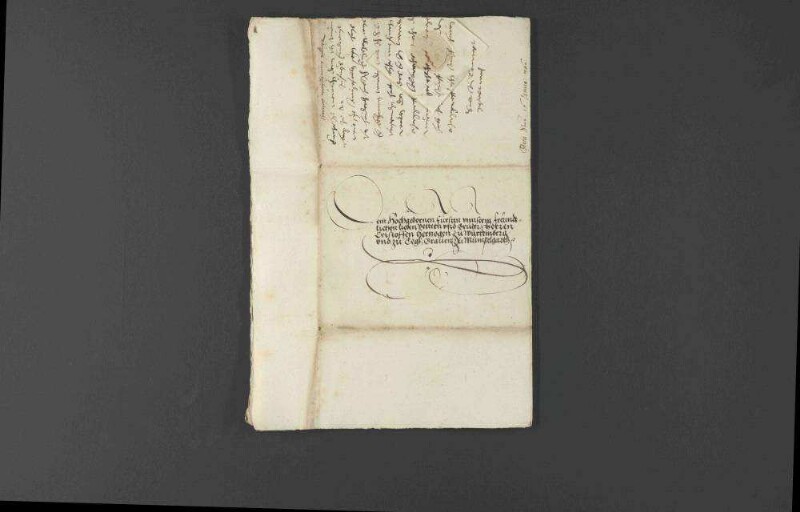 Nachrichtenübermittlung bezüglich der Ermordung des Bischofs Melchior von Würzburg durch Christoph Kretzer sowie die Verhaftung eines Mitläufers Kretzers, Hans von Heideck, durch Herzog Christoph von Württemberg.