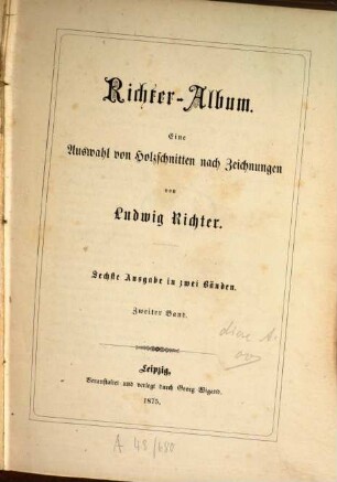 Richter-Album : eine Auswahl von Holzschn. nach Zeichn. von Ludwig Richter. 2