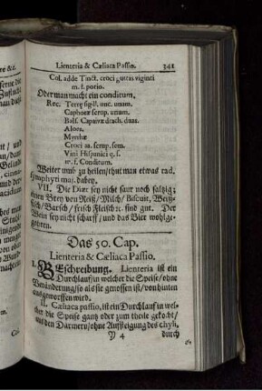 Das 50. Cap. Lienteria & Caeliaca Passio.