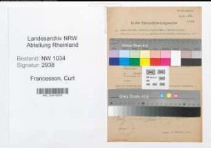 Entnazifizierung Curt Francesson , geb. 19.01.1886 (Oberstleutnant)