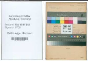 Entnazifizierung Hermann Dellbruegge , geb. 14.09.1898 (Polizeibeamter)