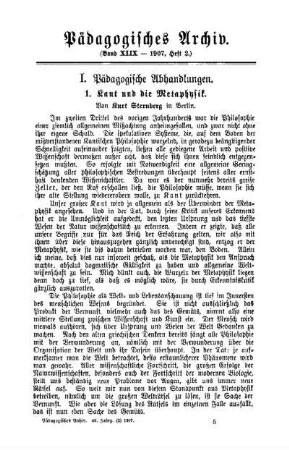 Kant und die Metaphysik