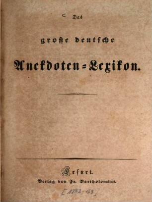 Das große deutsche Anekdoten-Lexikon