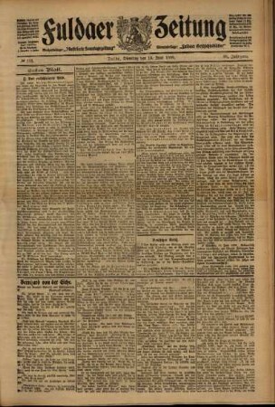 Erste Ausgabe vom Dienstag, den 15. Juni 1909.