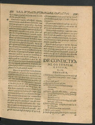 De Condictione Ob Turpem Causam. Tit. VII.