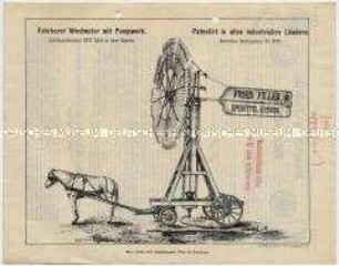 Fahrbarer Windmotor mit Pumpwerk