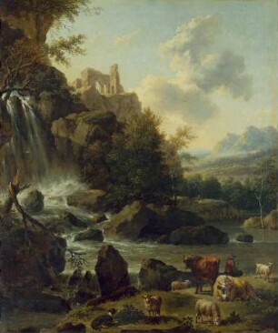 Südliche Landschaft mit Wasserfall