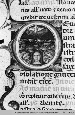 Breviarium : Historisierte Initiale: Ausschüttung des Heiligen Geistes