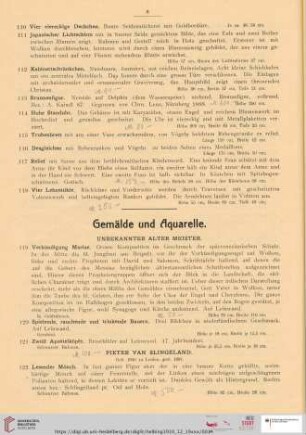 Gemälde und Aquarelle (Nr. 119-338)