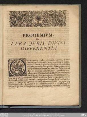 Prooemium, De Vera Iuris Divini Differentia.