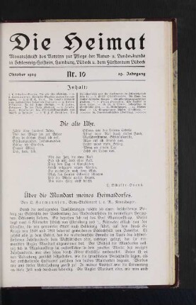 Oktober 1929, Nr. 10, 39. Jahrgang