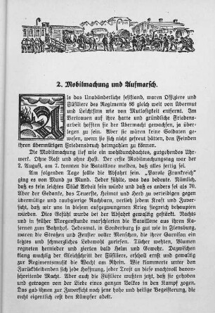 2. Mobilmachung und Aufmarsch