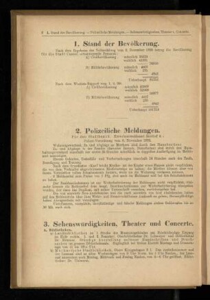 Sehenswürdigkeiten, Theater und Concerte