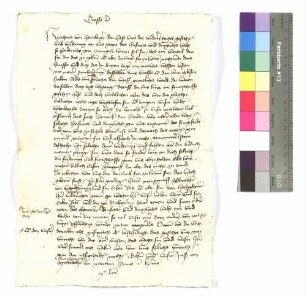 Schreiben Graf Kraft von Hohenlohe an Nithart Horneck.