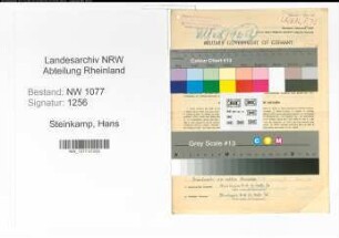 Entnazifizierung Hans Steinkamp , geb. 23.08.1918 (Kesselschmied)