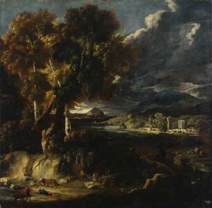 Landschaft mit dem Rundtempel
