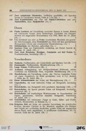 Dosen (Nr. 649-653)