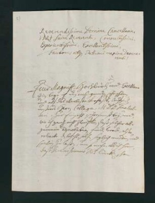 Prorektor Canz an den Kanzler, bezügl eines Aufsatzes d. Herrn Smalcalder (18.12.1769)