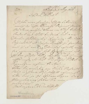 Brief von Johann Lorenz Schmidmer an Joseph Heller