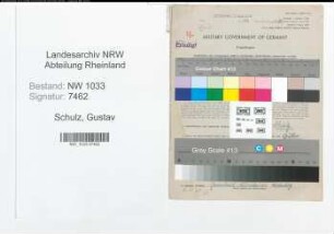 Entnazifizierung Gustav Schulz , geb. 02.01.1897 (Polizeibeamter)