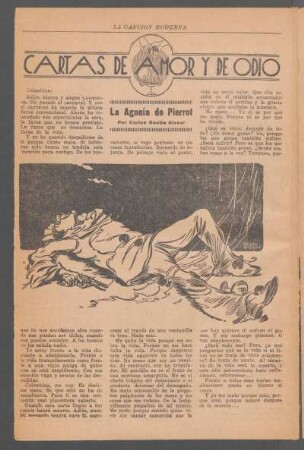 La agonía de Pierrot : Cartas de amor y de odio