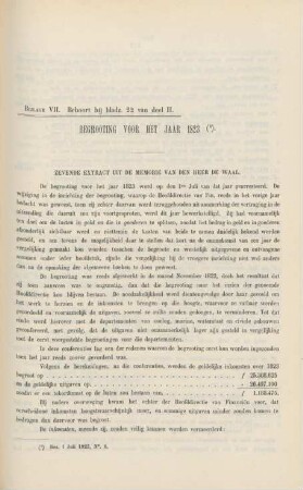 Bijlage VII. Behoort bij bladz. 22 van deel II. Begrooting voor het jaar 1823