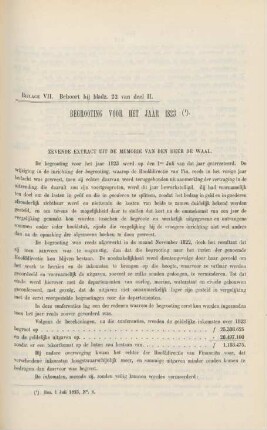 Bijlage VII. Behoort bij bladz. 22 van deel II. Begrooting voor het jaar 1823