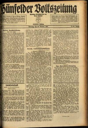Ausgabe vom Samstag, den 23. Oktober 1920.
