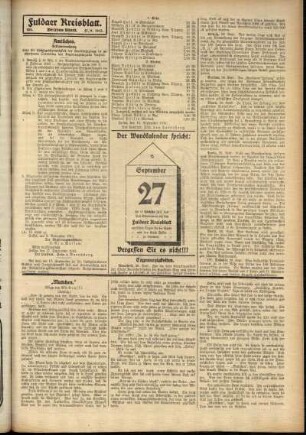 Dritte Ausgabe vom Samstag, den 27. September 1913.