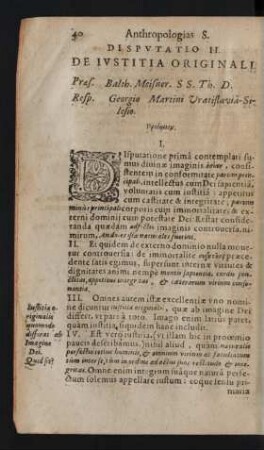 Disputatio II. De Iustitia Originali