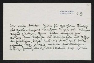Brief von Brigitte Bermann Fischer an Margarete Hauptmann