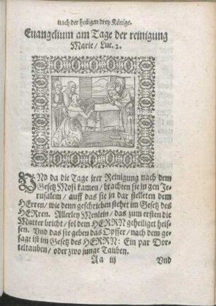 Euangelium am Tage der reinigung Marie/ Luc. 2.