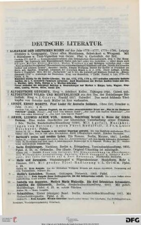 Deutsche Literatur (Nr. 1-531)