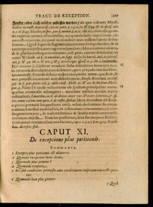 Caput. XI. De exceptione plus petitionis.