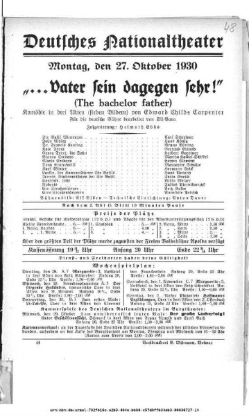 "... Vater sein dagegen sehr!" (The bachelor father)