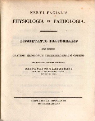 Nervi facialis physiologia et pathologia