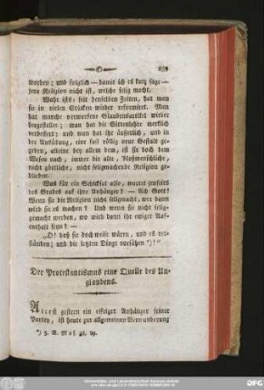Der Protestantismus eine Quelle des Unglaubens.