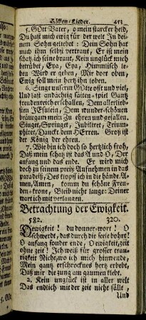 Betrachtung der Ewigkeit.