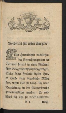 Vorbericht zur ersten Ausgabe