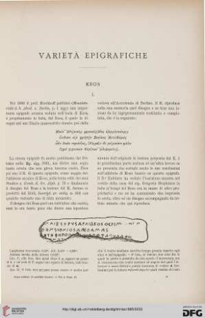 1: Varietà epigrafiche : [Keos, Amorgos, iscrizioni di Vasi]