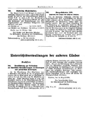 Kunze-Kalender 1935 : [Sonstiges] ; [Amtliche Erlasse] ; [Amtlicher Teil]