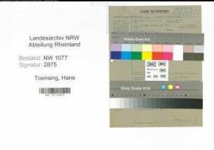 Entnazifizierung Hans Toensing , geb. 00.00.0000 (Polizist)