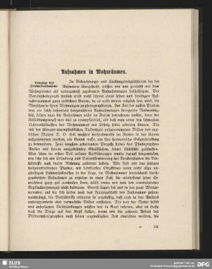 Vorzüge der Zimmeraufnahme