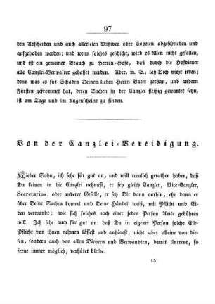 Von der Canzlei-Vereidigung.
