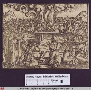 Moses befolgt die Anweisung Gottes für das Brandopfer (Ex. 29, 15).