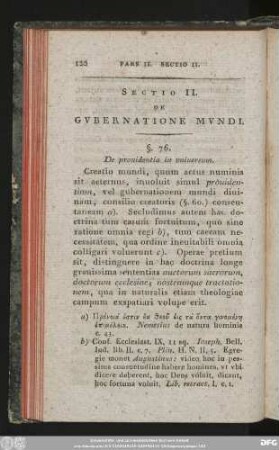 Sectio II. De Gubernatione Mundi.