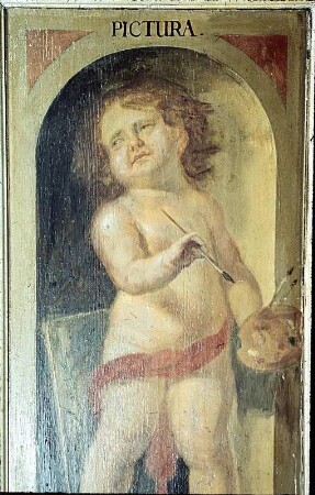 Wandfeld: Putto als Pictura