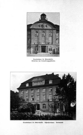 Krankenhaus für Geburtshilfe. Mittelbau des Verwaltungsgebäudes ; Abbildung: Krankenhaus für Geburtshilfe. Schwesternhaus. Nordansicht