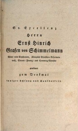 Memoiren über die dänischen Finanzen : vorzüglich in Rücksicht auf allgemeine Staatswirthschaft, 1