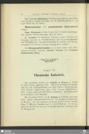 Gruppe VII. Chemische Industrie